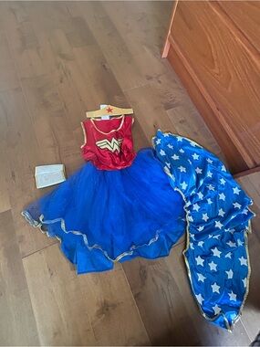 Wonder Woman Blue & Red Tutu Costume for Kids (5-7 years old)